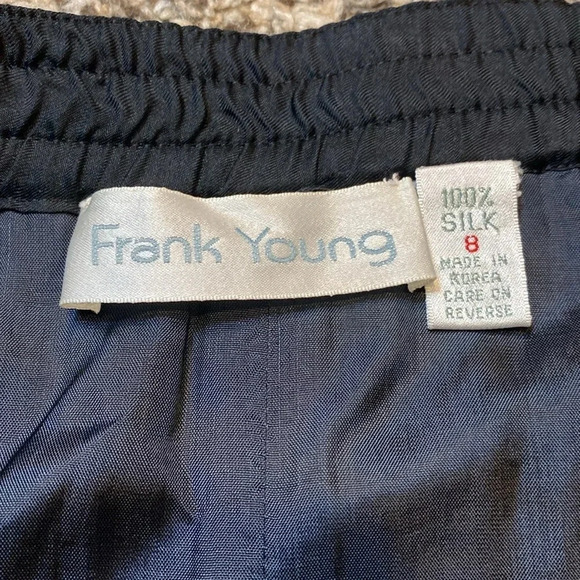 Vintage Frank Young 100% Silk Black High Waist Pencil Skirt - Picture 2 of 5
